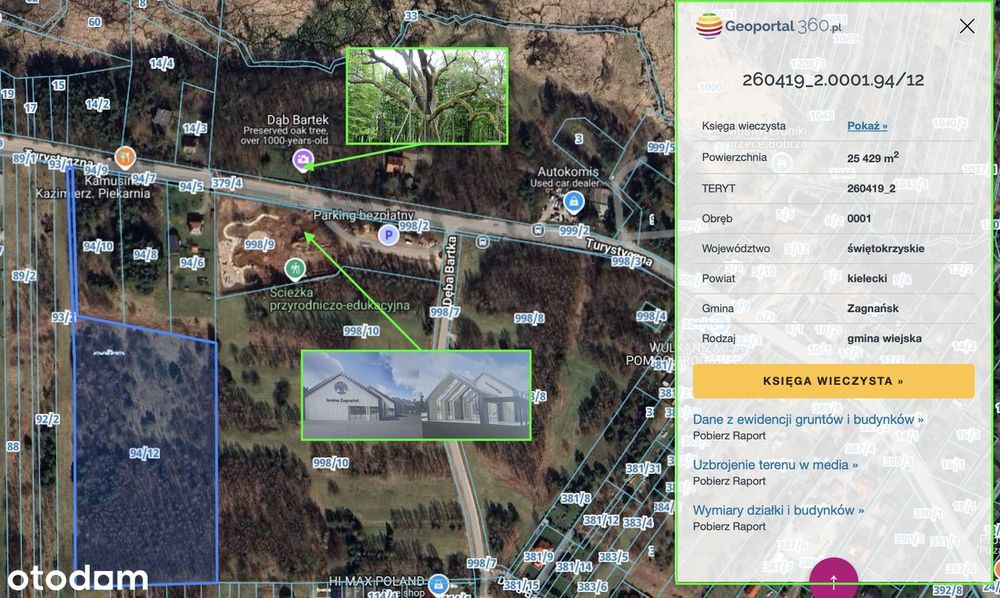 Duża działka 25292 m² w pobliżu lasu