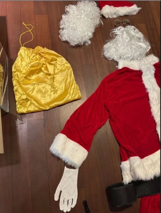 Mikołajki Kostium Strój Świętego Mikołaja – Komplet 13 El Miękki Welur