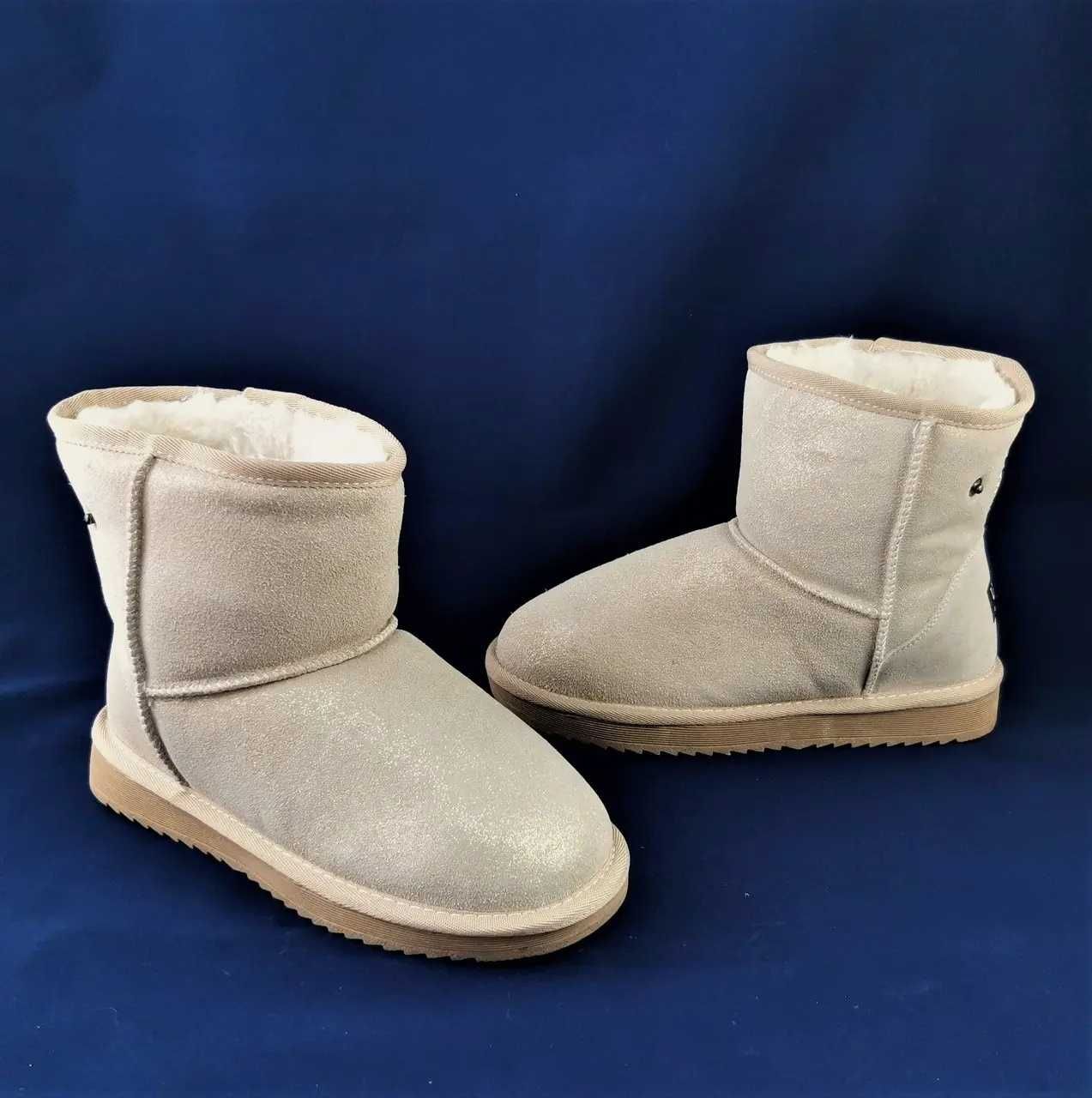 Зимние Женские Угги UGG Бежевые Сапоги на Меху Теплые