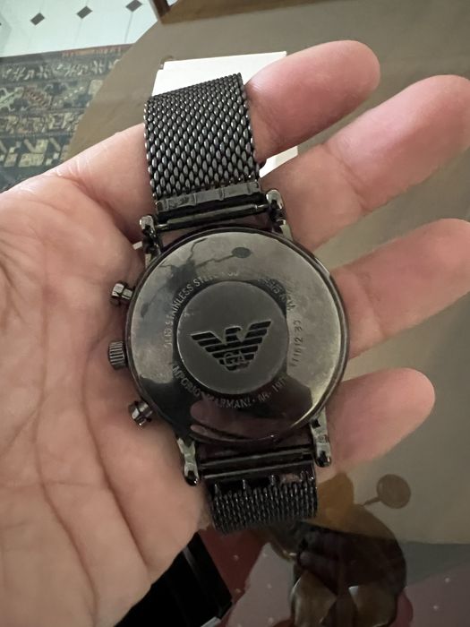 Relogio Armani prateado e azul - Novo