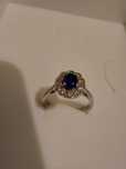 Pierścionek srebrny 925 z cyrkonią w kolorze royal blue, rozmiar 9