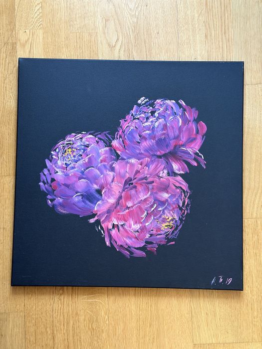 Картина Пиони холст масло 50/50