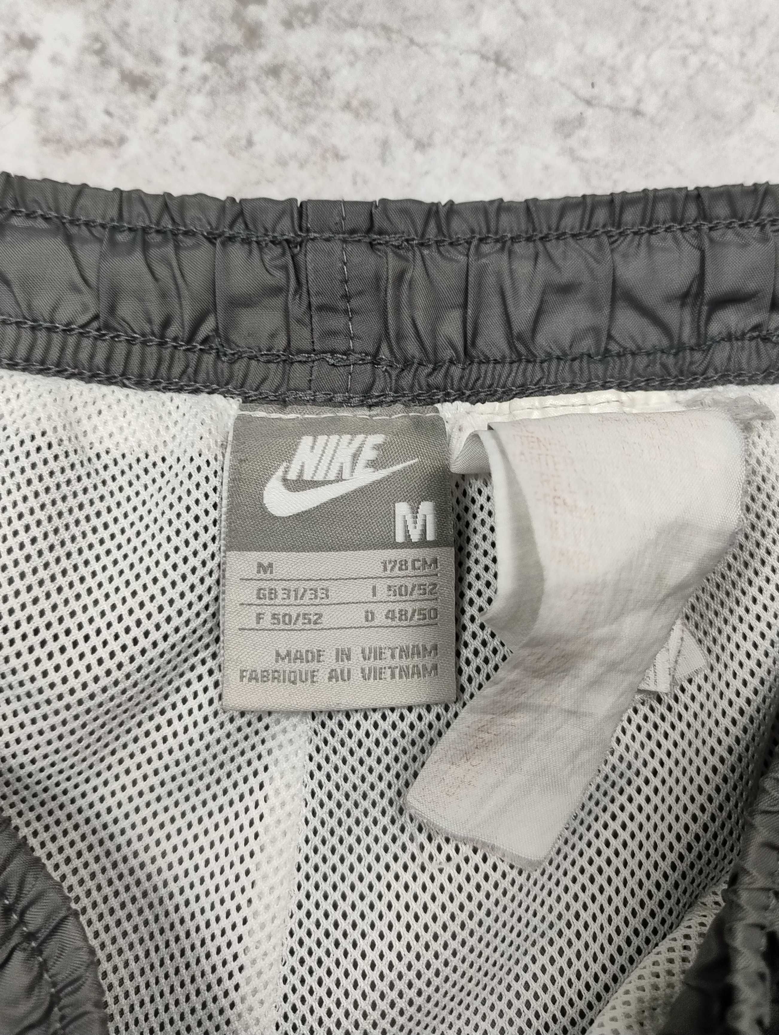 Nike szare spodnie dresowe retro z lampasem i zamkami dresy y2k M