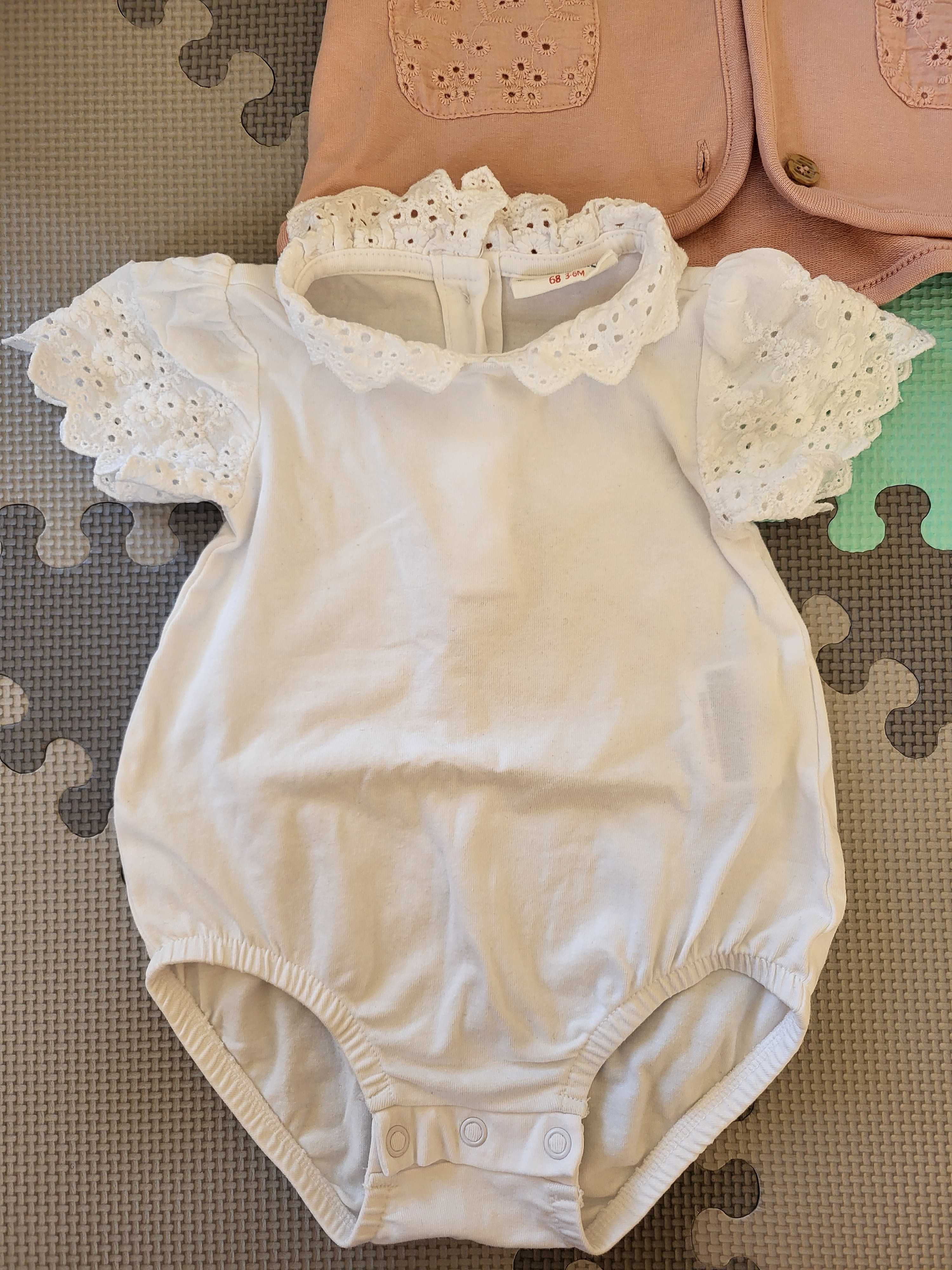 Zestaw komplet ubranek bluza spodenki body 68 Coccodrillo dziewczynka