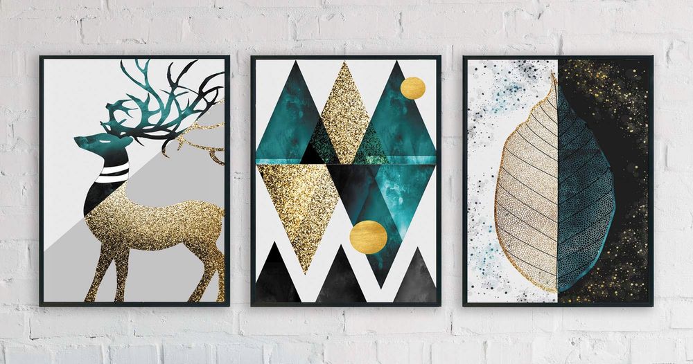 50x40 obrazy w ramie plakaty ramka  JELEŃ DEER BOHO