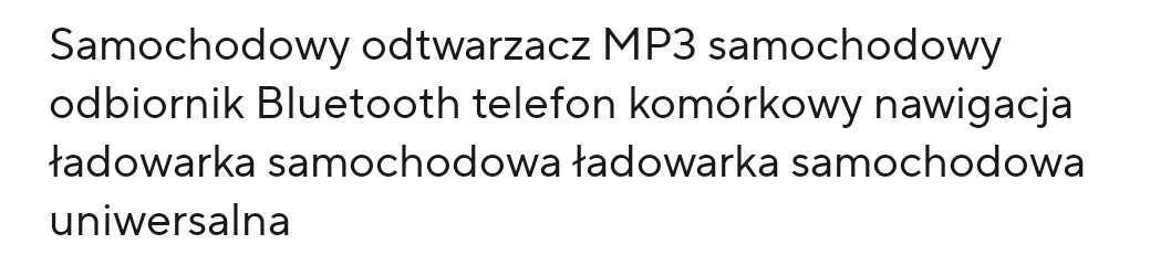 Ładowarka , bluetooth,MP3 inteligentna.