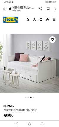 Pojemnik na materac Hemnes Ikea biały do łóżka