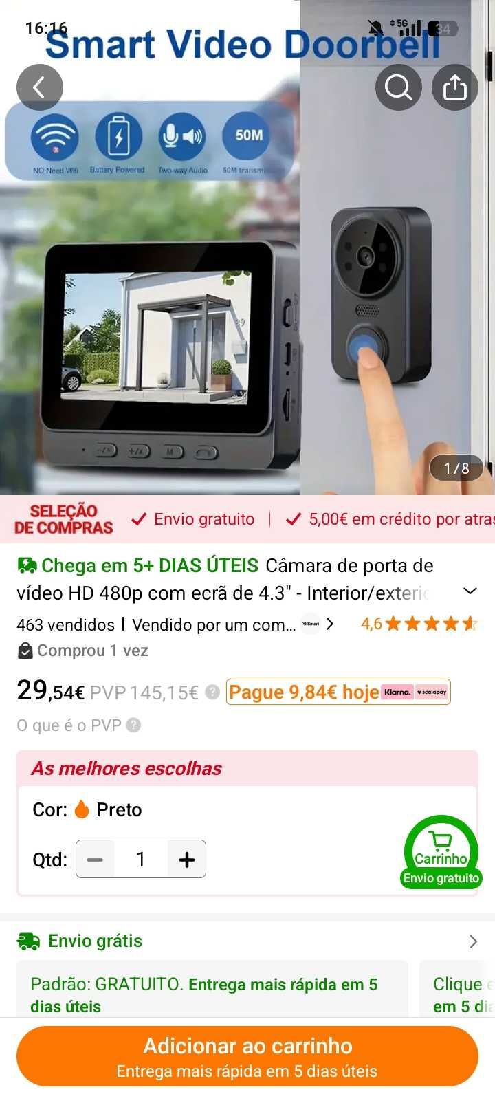 Campainha Câmara de porta de vídeo