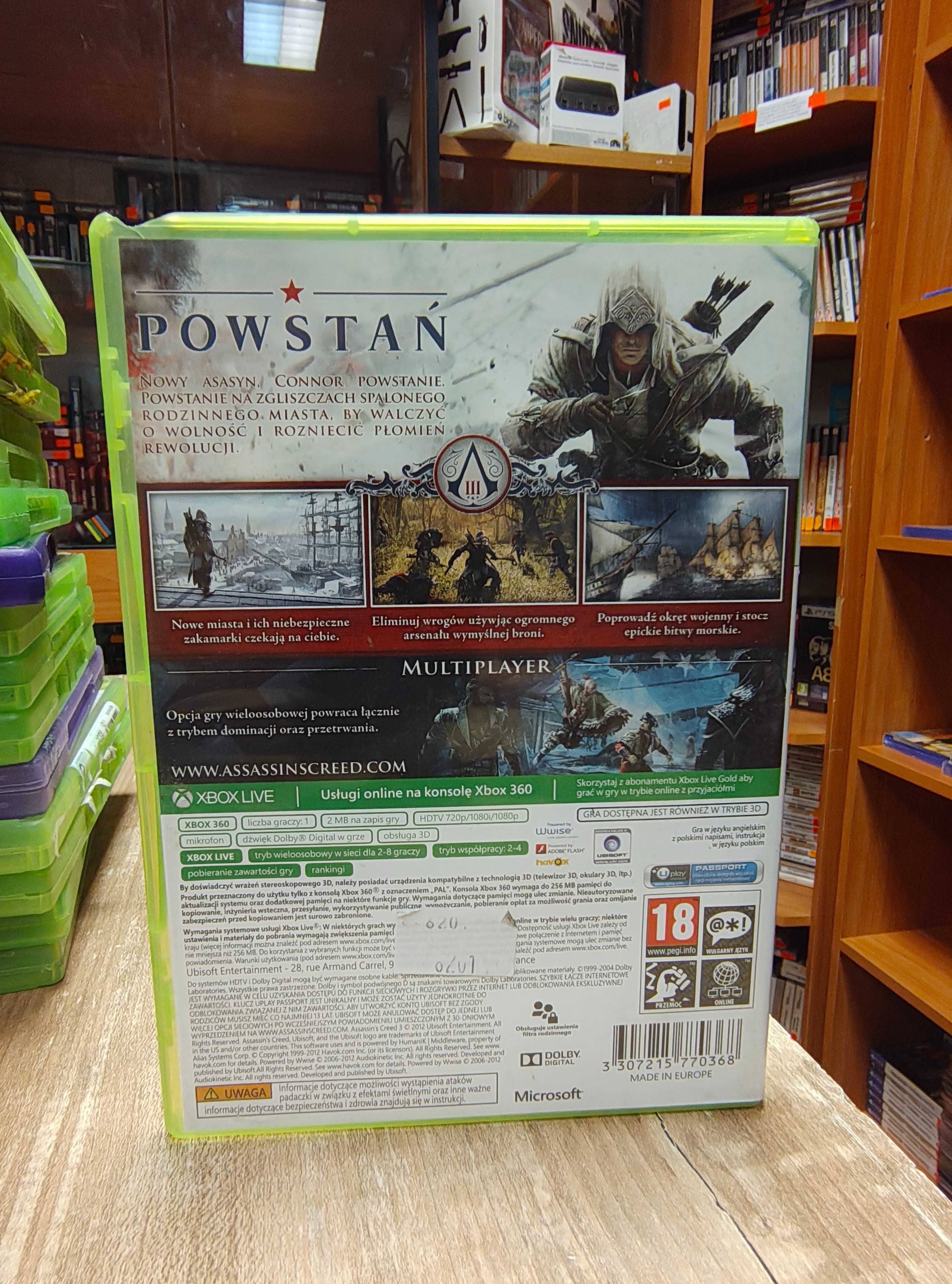 Assassin's Creed III XBOX 360, Sklep Wysyłka Wymiana