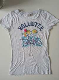 Hollister biała koszulka damska t-shirt bawełna r S