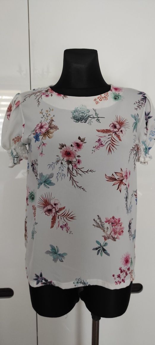 Okazja ! 3 sztuki bluzka damska zestaw letnia koszulowa w kwiaty S M