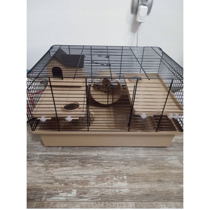 Klatka domek dla gryzoni chomika beżowa ekskluzywna modna