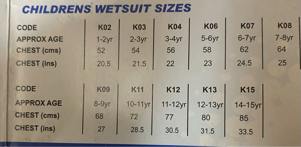 Pianka dziecięca kombinezon do sportow wodnych 2,5 mm