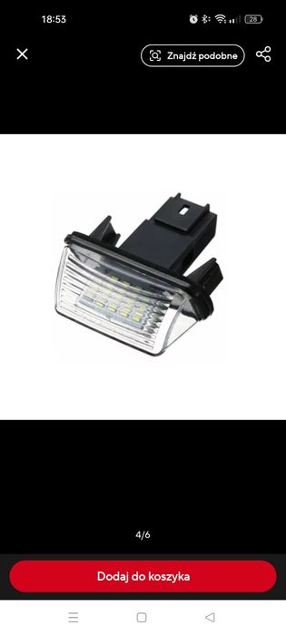 Lampki LED podświetlenia tablicy rejestracyjnej Citroen/Peugeot