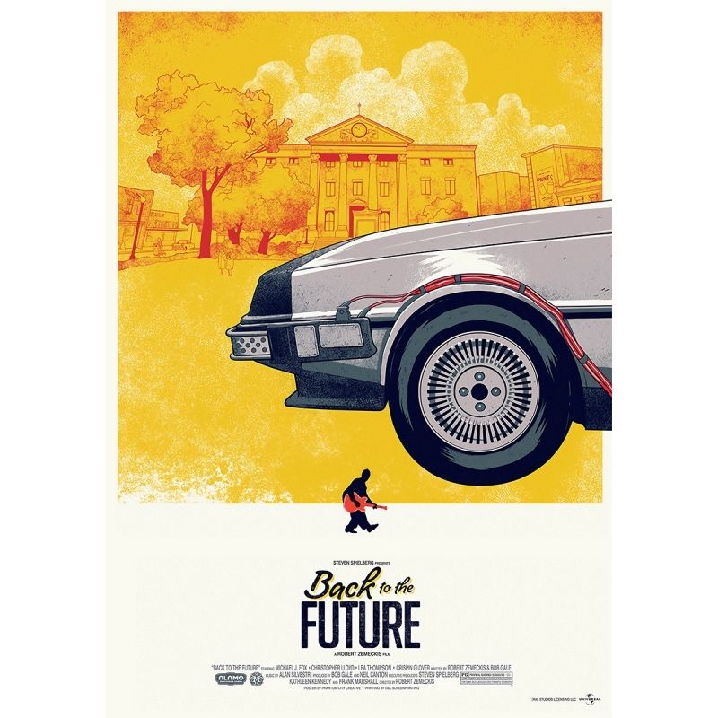 Back to the Future poster DeLorean. Постер «Назад в будущее»