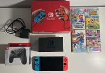 Nintendo Switch V2 + Comando + 4 jogos