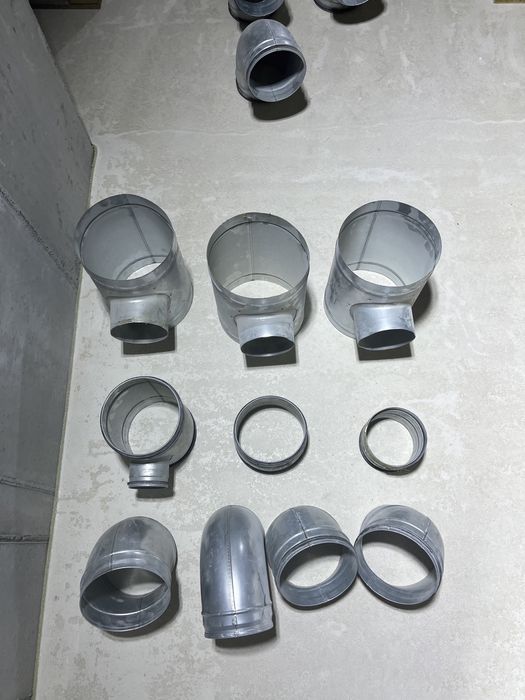 Redukcja wentylacja rekuperacja 150 trójnik rura spiro ocynk kolano