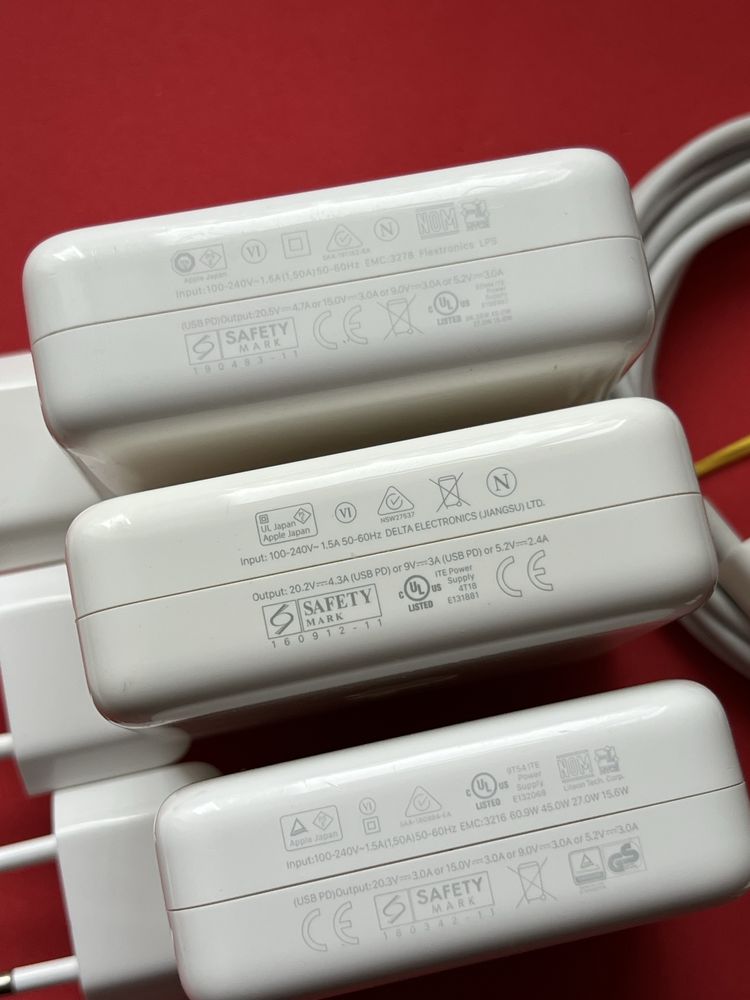 Оригінальні зарядні Apple MacBook Air/Pro 29/61/67/87/96w MagSafe2 85w