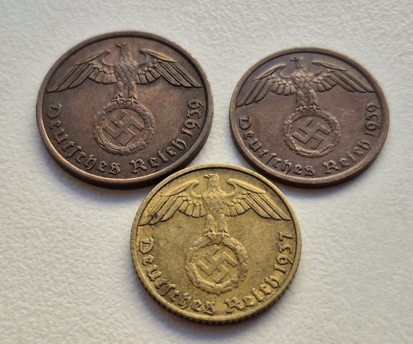 3 Рейх 1937 - 1939 р. 1 2 5 пфенніг 3 монети алюмінієва бронза