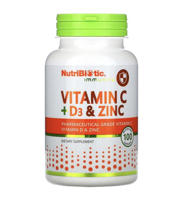 Витамин С, буферизованный аскорбат натрия, NutriBiotic, порошок, капс