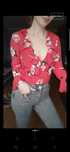 czerwone body w kwiaty Zara r.36