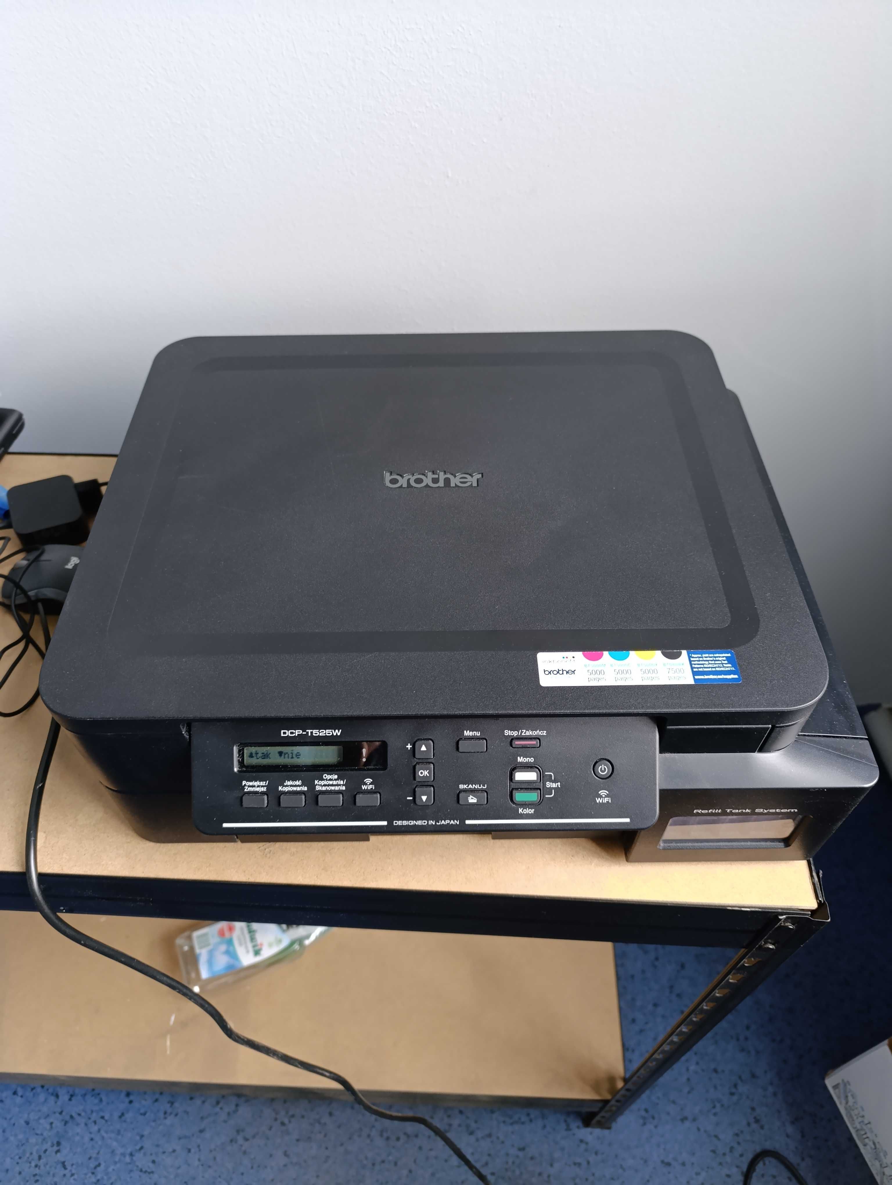 STAN IDEALNY Drukarka Skaner BROTHER DCP-T525W Dolewanie tuszy WiFi FV