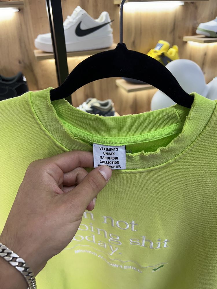 Світшот Vetements “Not Doing Shit Today” Green
