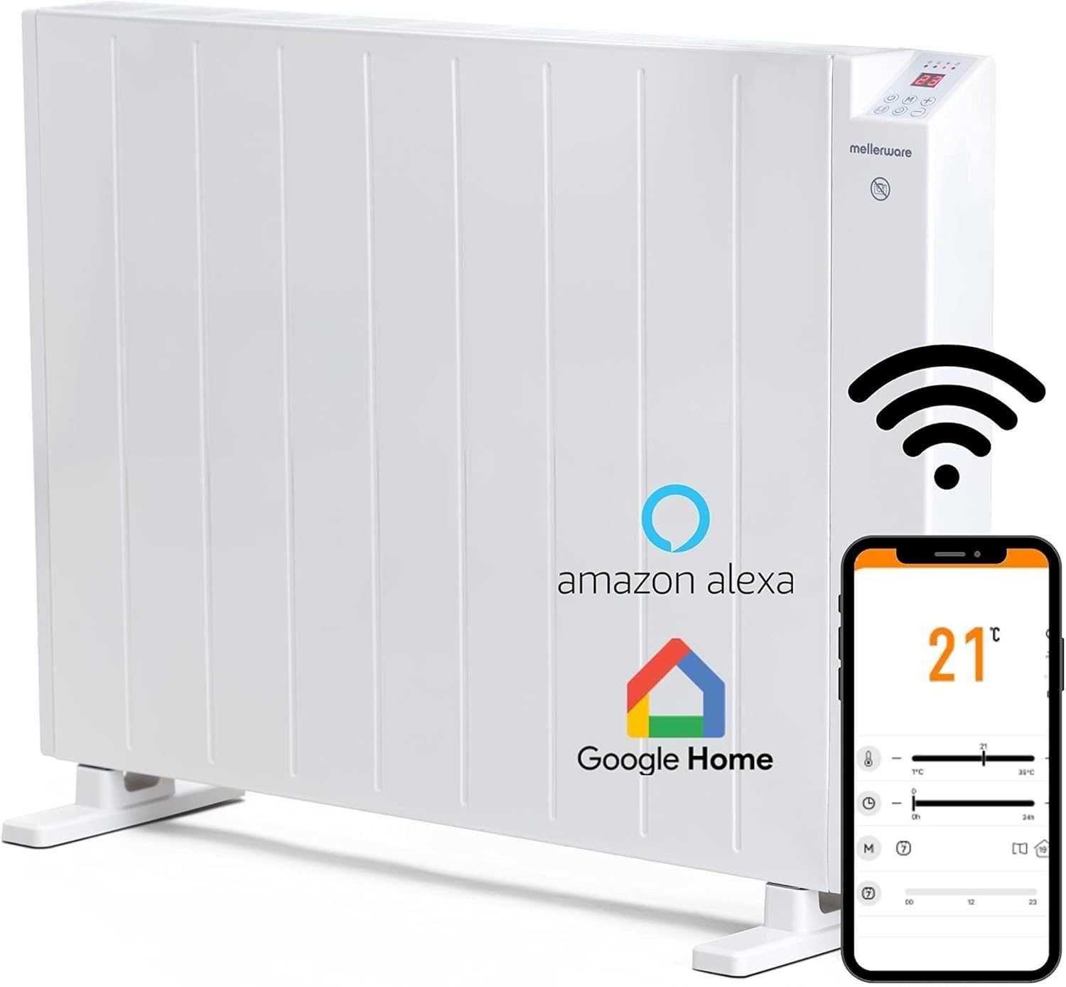 Aquecedor Elétrico 2000W WIFI | Programável | Elétrico 30 m2 | Alexa