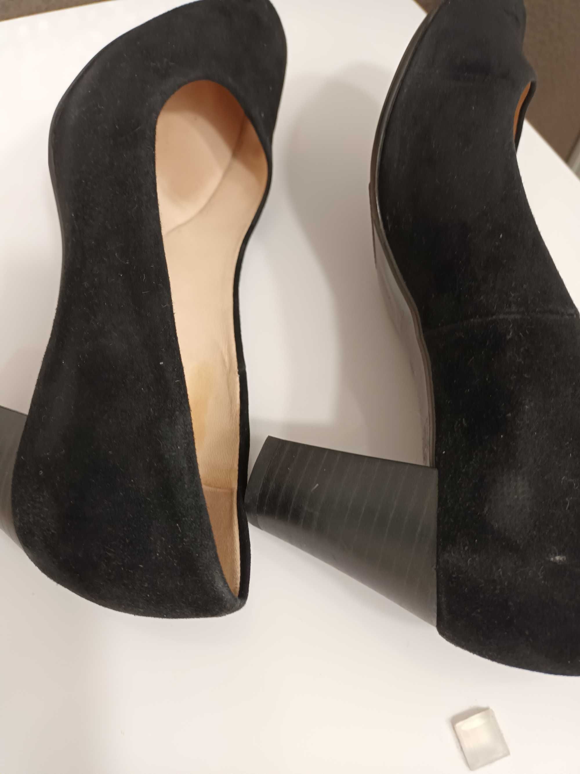 buty czarne zamsz Peter Kaiser r.37,5 (4/5)