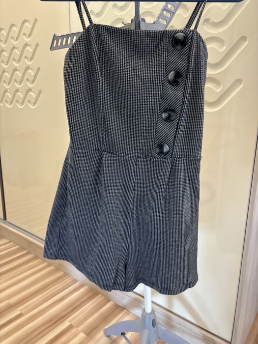 Kombinezonik mini czarny w krateczke Tally Weijl S