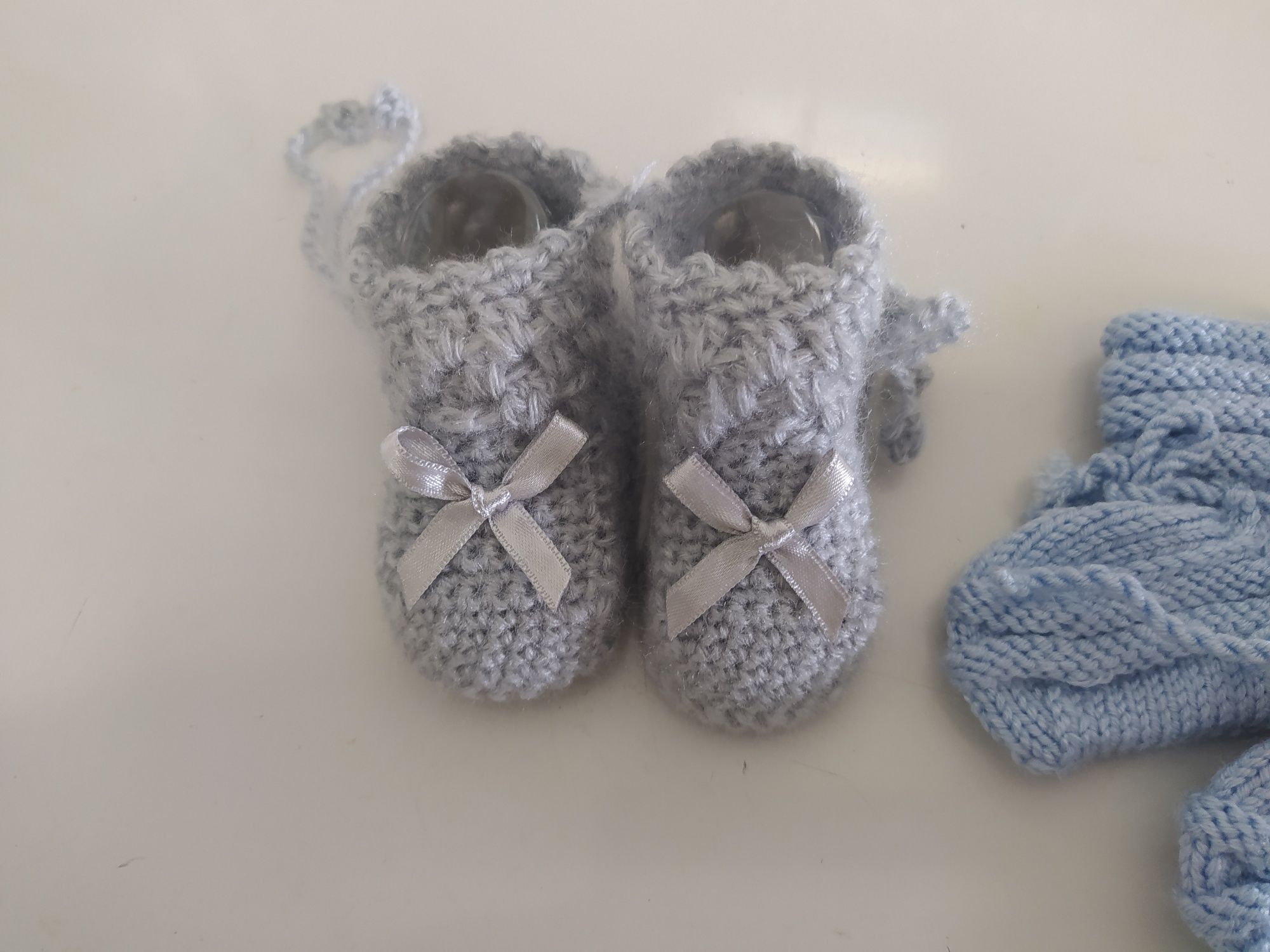 Conjunto de botinhas em tricot 0-3 meses