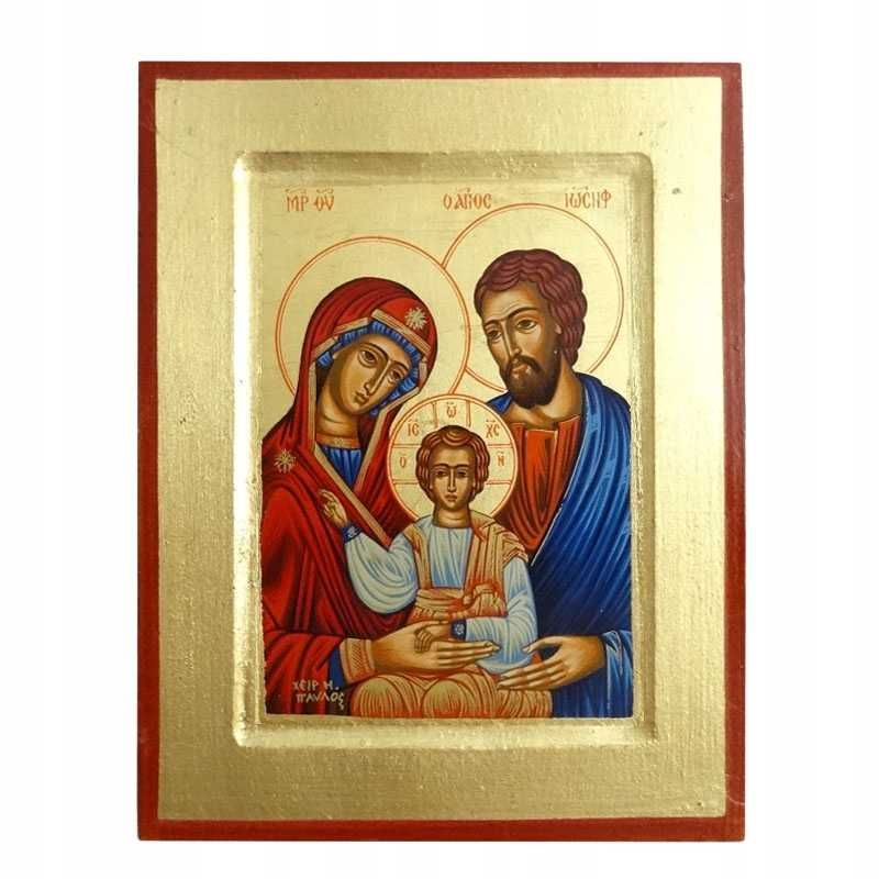 Ikona Bizantyjska Święta Rodzina  14x18  Prezent Komunia  Bierzmowanie