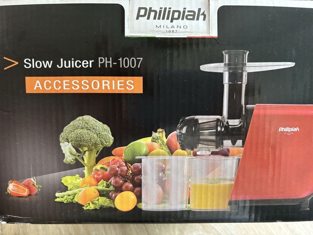 Wyciskarka wolnoobrotowa Philipiak Milano PH-1007 + zestaw akcesoriów