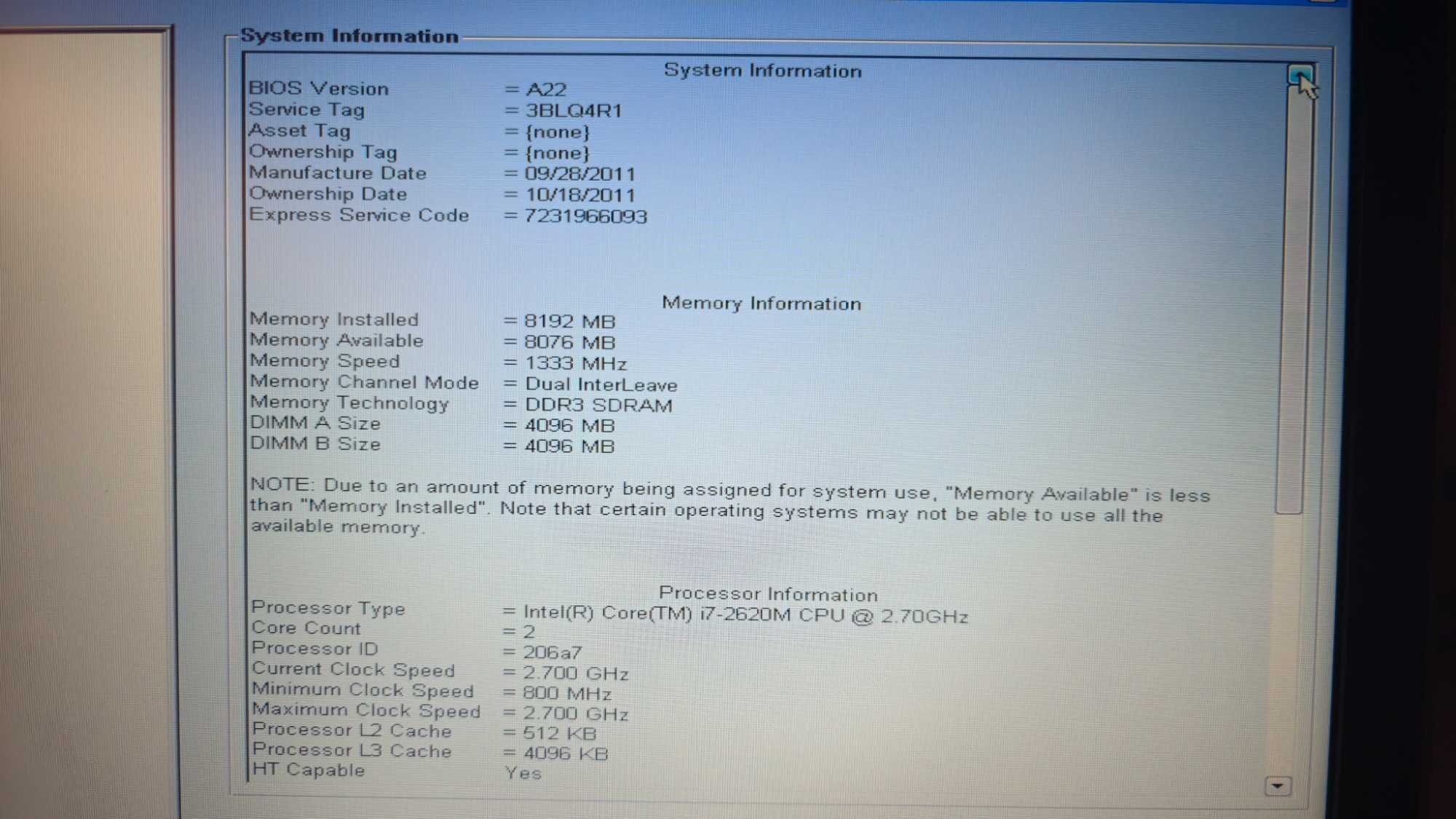 Dell Latitude E6520