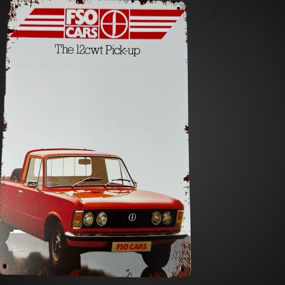 Tablica blaszana w stylu vintage Fiat 125p Pickup B51/062502