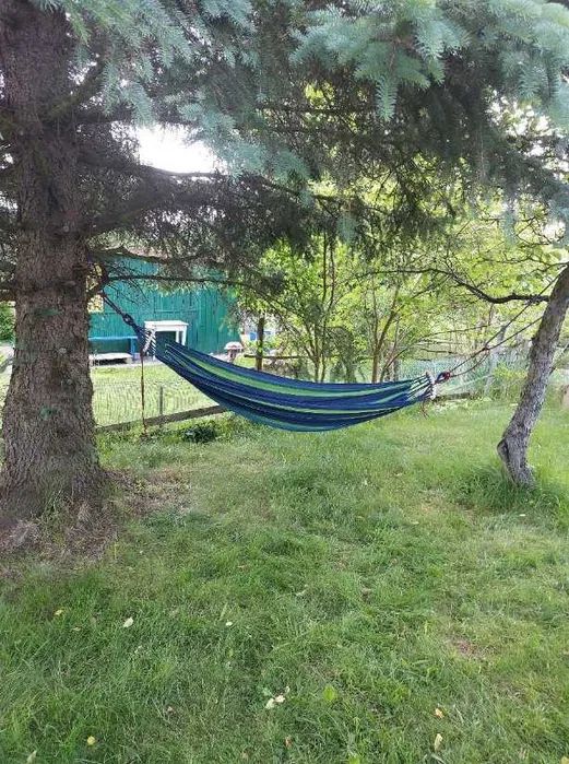 Hamak wiszący ogrodowy dwuosobowy mocny 220 kg hamak z drążkiem 150 cm