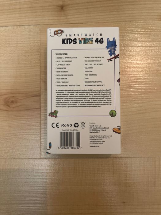 Zegarek Smartwatch dla dzieci Garett Kids Vibe 4G GPS SIM nowy