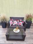 Komplet rattanowy- meble ogrodowe balkonowe sofa stolik ratan