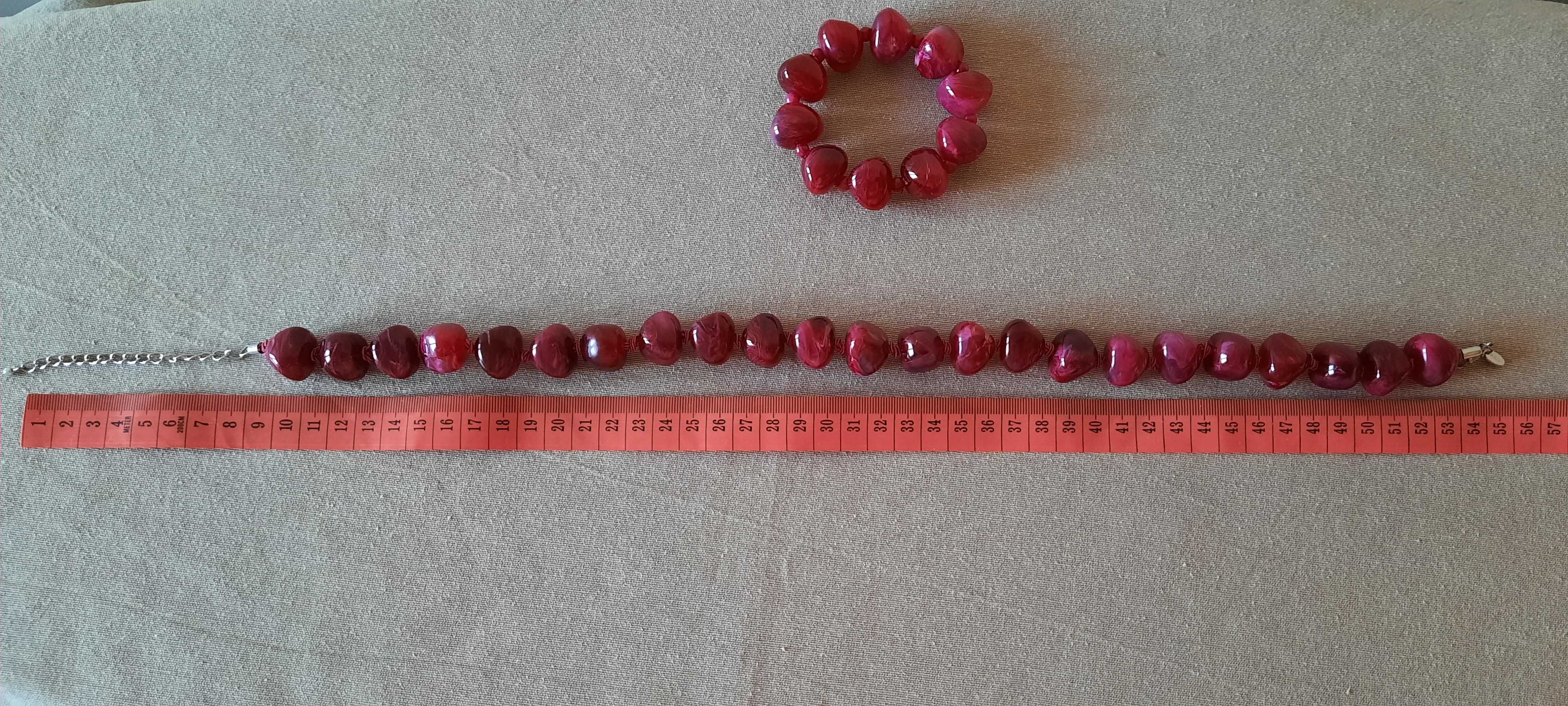 Korale z bransoletką w komplecie, M&S, 28 cm, długość regulowana