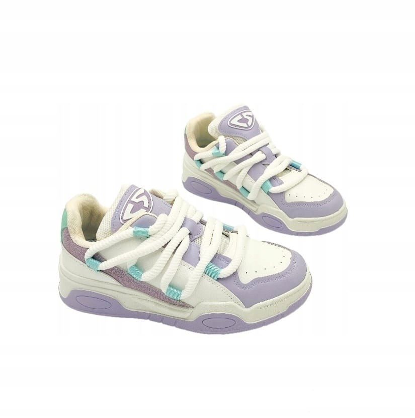 Biało-Fioletowe sneakersy trampki sznurowane rozmiar 41