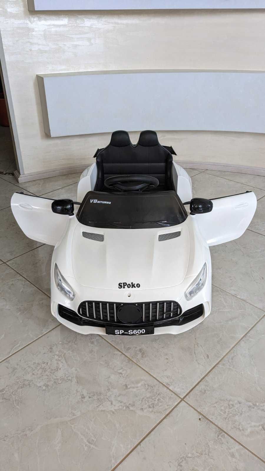 Новый!Детский электромобиль SPOKO SP-S600 Белый, синий, красный.Пульт!