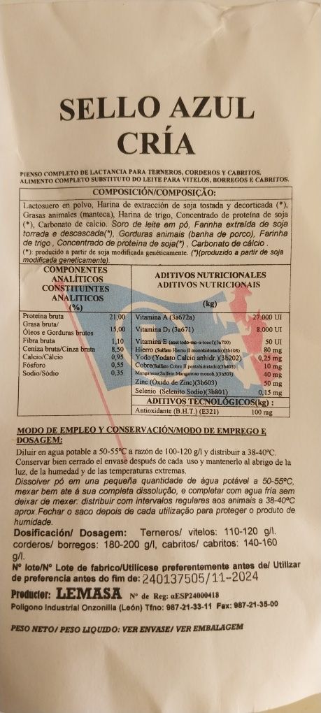 Leite de substituição [Novo Preço]