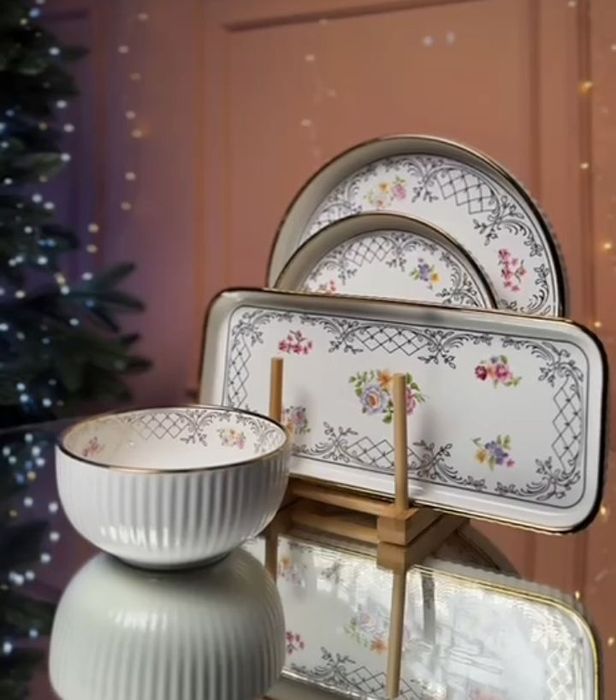 Столовий сервіз порцеляновий 32 предмети на 6 персон Luxury. Фарфор