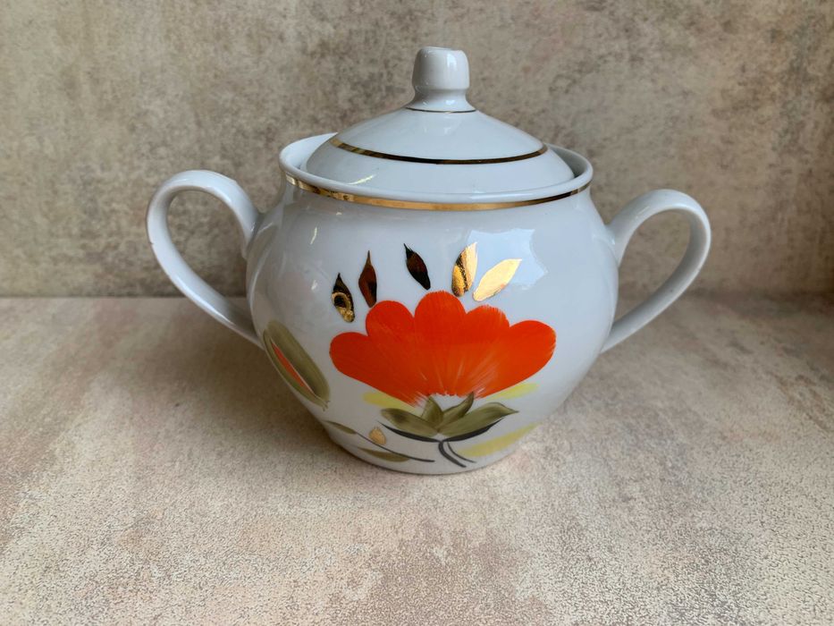 Сервиз ручная роспись Полонное Дружковка посуда чашка чайник блюдце