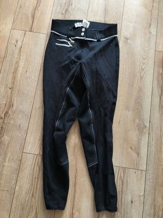 Spodnie damskie L bryczesy jNowe elastyczne pełny lej skóra pas82