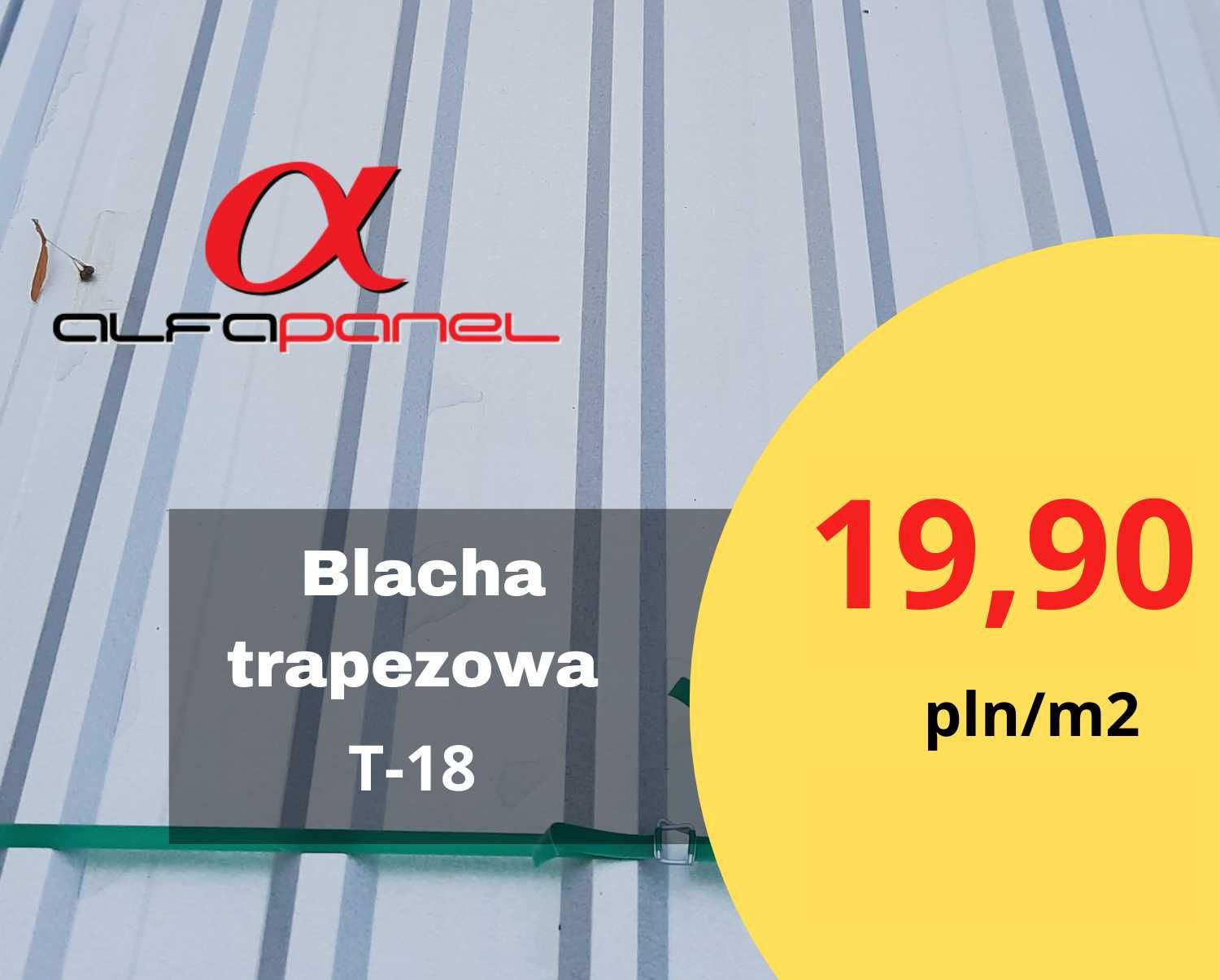 Blacha trapezowa dachowa i elewacyjna T18, ocynk Kościan