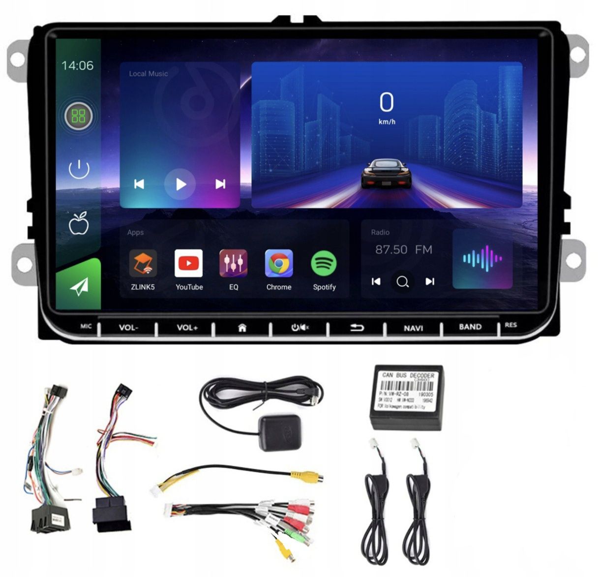 Radio Nawigacja Carplay Androidauto VW,Golf,Passat,Tiguan,Seat, Touran