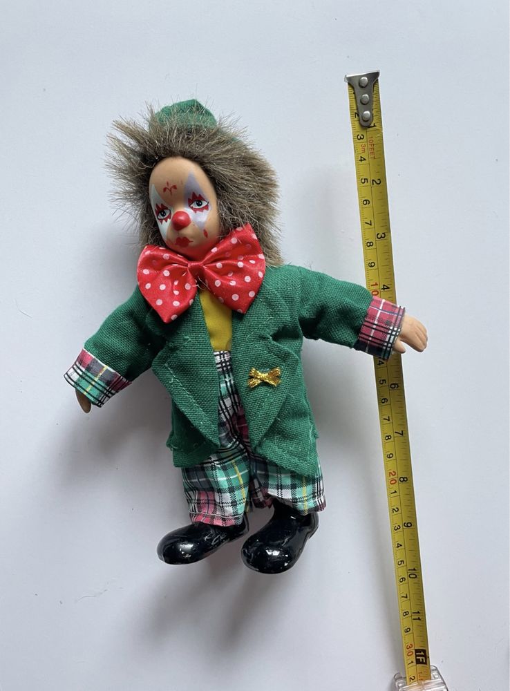 Stara lalka klown clown z porcelany porcelana wysokość 23 cm