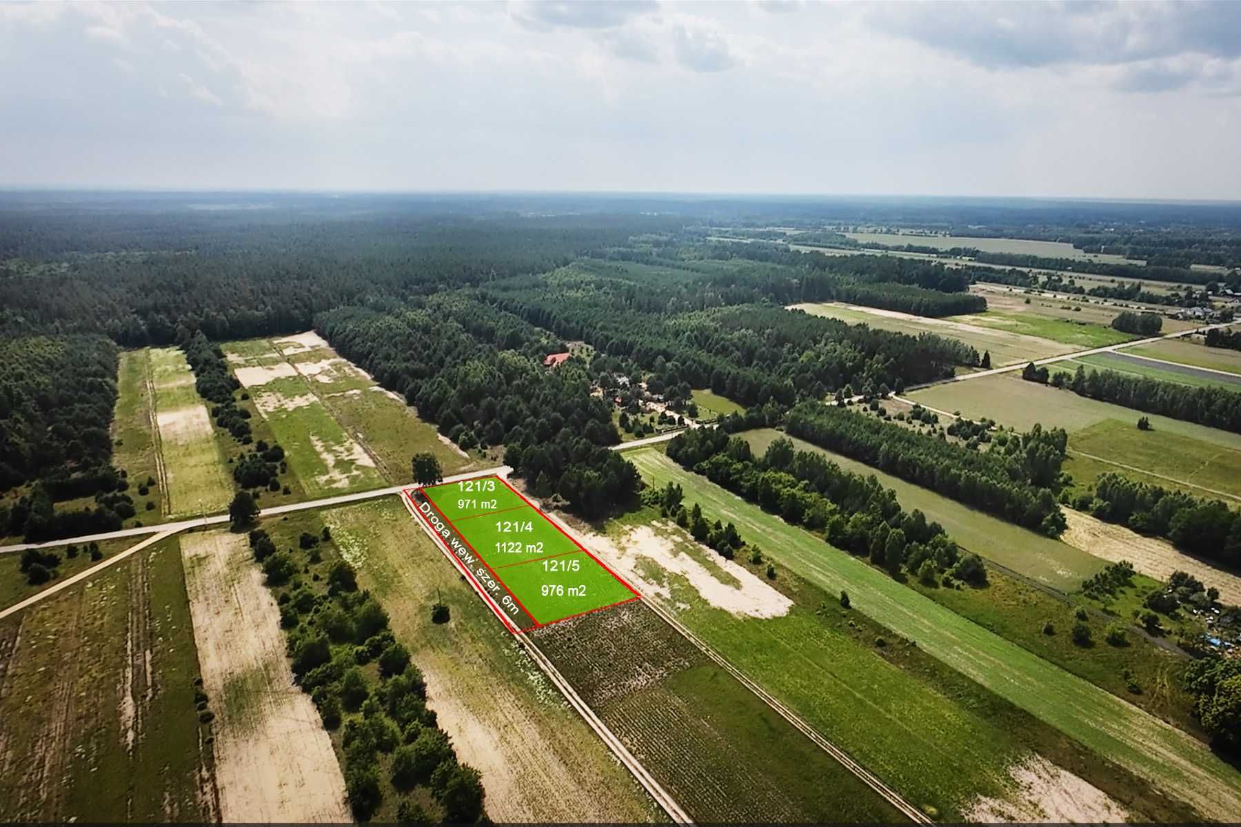Działka budowlana ogrodzona prąd 976m2 pojedyncze WZ gm. Długosiodło