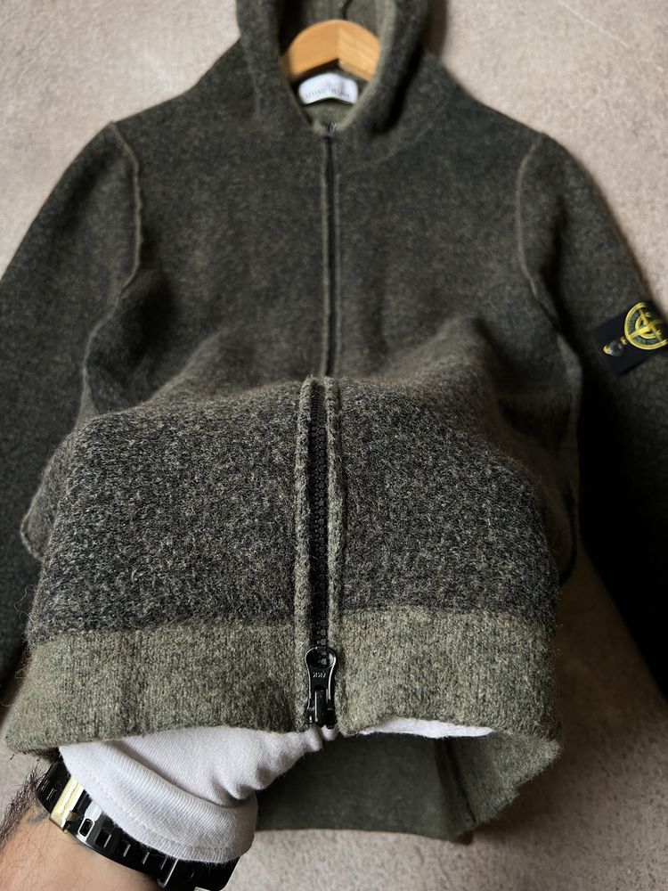 Чоловіча вовняна зіп кофта светр Stone Island оригінал